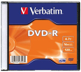 Verbatim DVD-R 4,7GB 120min 16x Matt Silver 1pk Slim Case