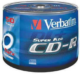 Verbatim CD-R 700MB 80min 52x AZO Wide Inkjet Printable ID Brand 50pk Spindle