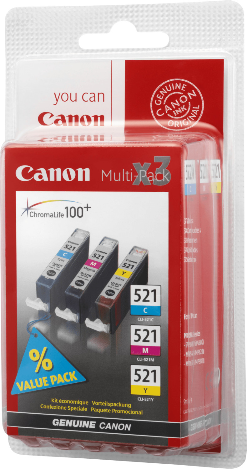 Canon CLI-521 Multipack Preise) bei 2024 | (2934B010) € 29,04 Preisvergleich ab 3-farbig (Februar