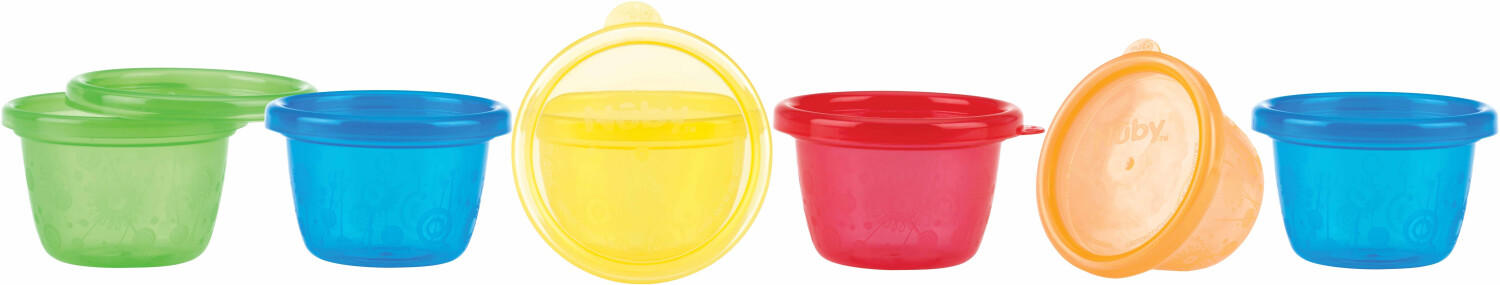 Nuby 6 pots avec couvercles Pick Nick Snack Cups