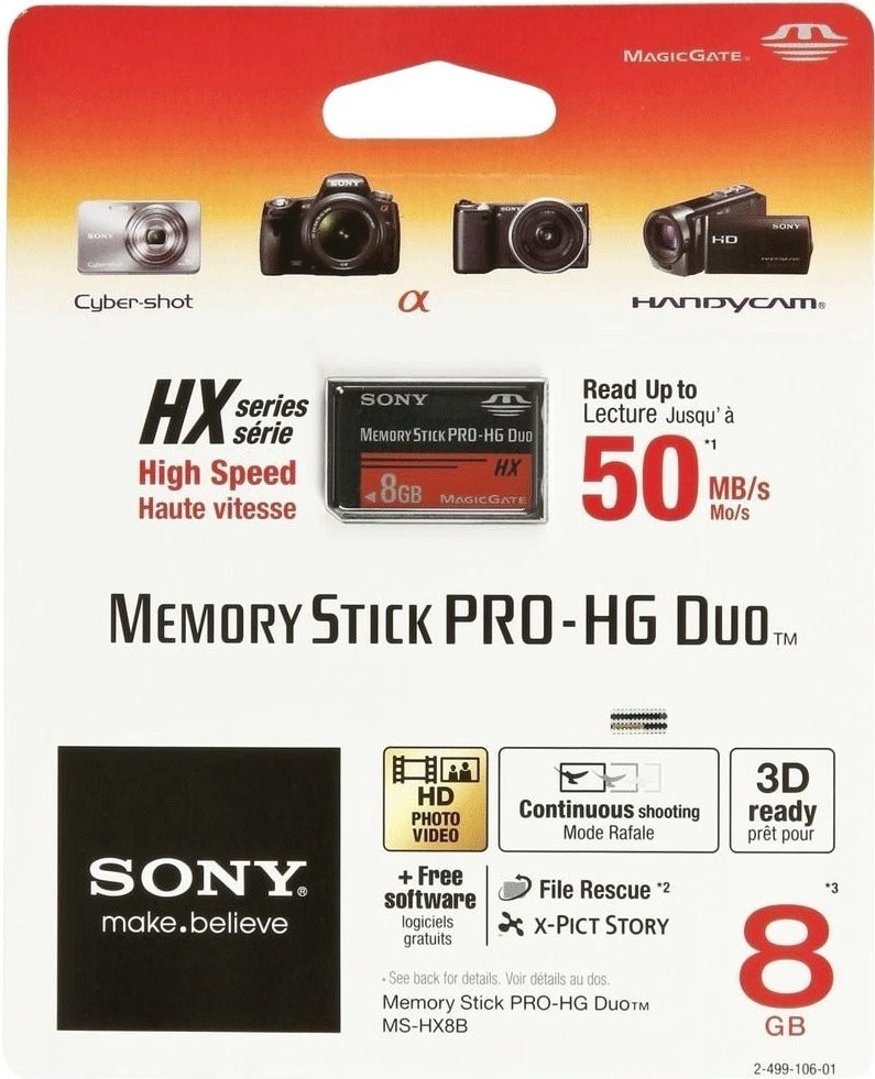 Sony Memory Stick PRO-HG Duo HX 8 Go (MSHX8B)