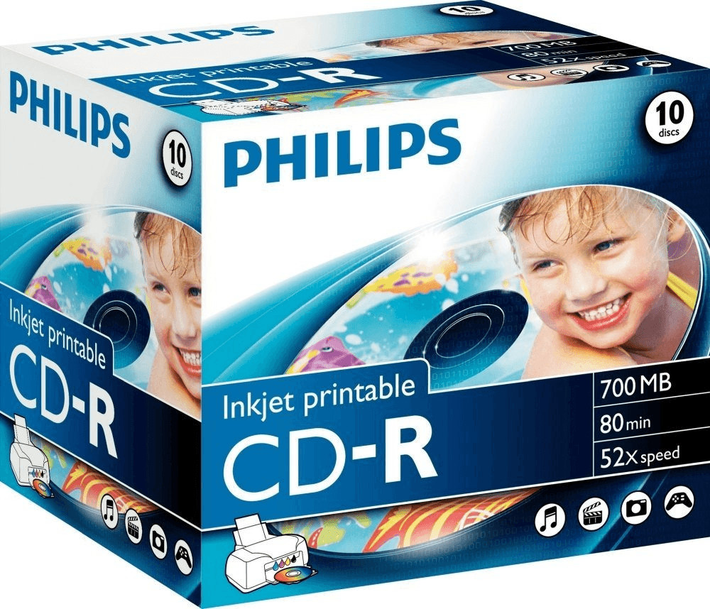 Philips CD-R 700MO 80min 52x imprimable boîtier plastique de 10 pièces
