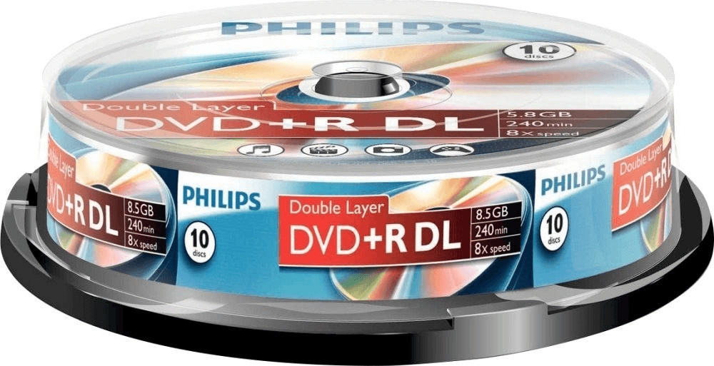 Photos - Other for Computer Philips DVD+R DL 8,5GB 240min 8x 10pk Spindle 
