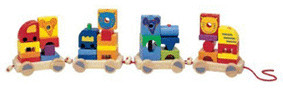 Djeco Pull Along Train With Building Blocks