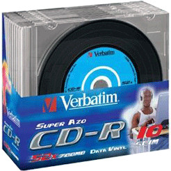 Emtec CD-R 700MO 80min 52x Vinyl boîtier slim de 10 pièces