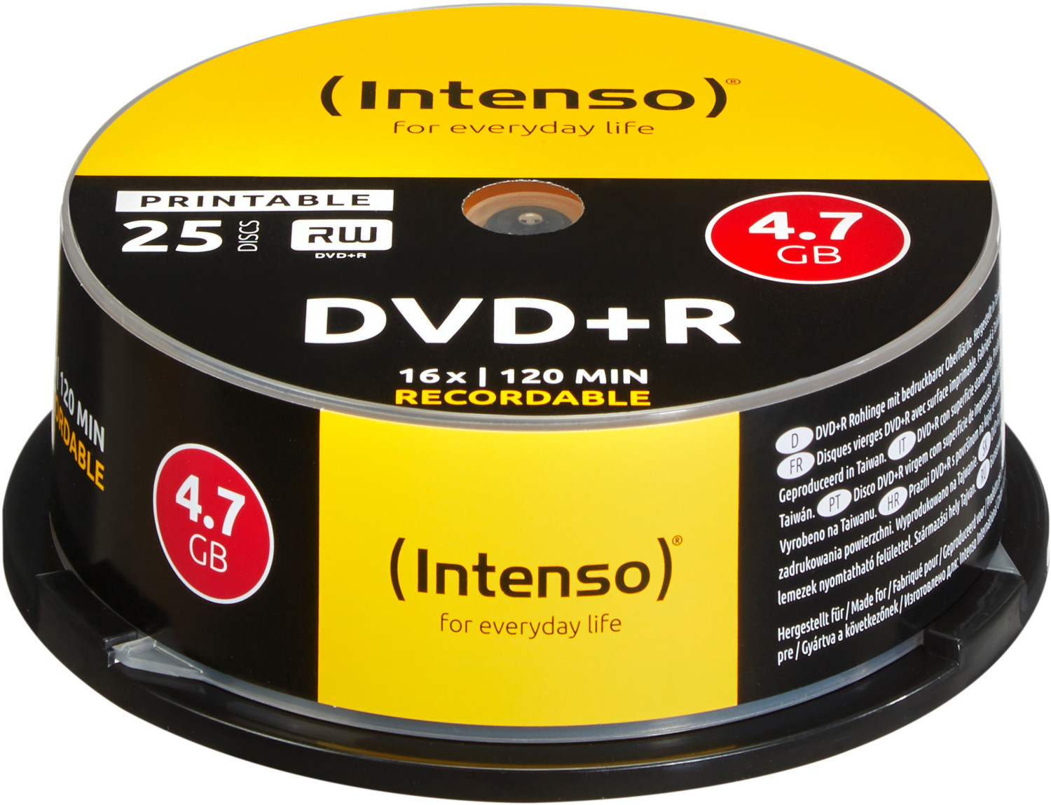 Intenso DVD+R 4,7GB 120min 16x printable 25pk Spindle