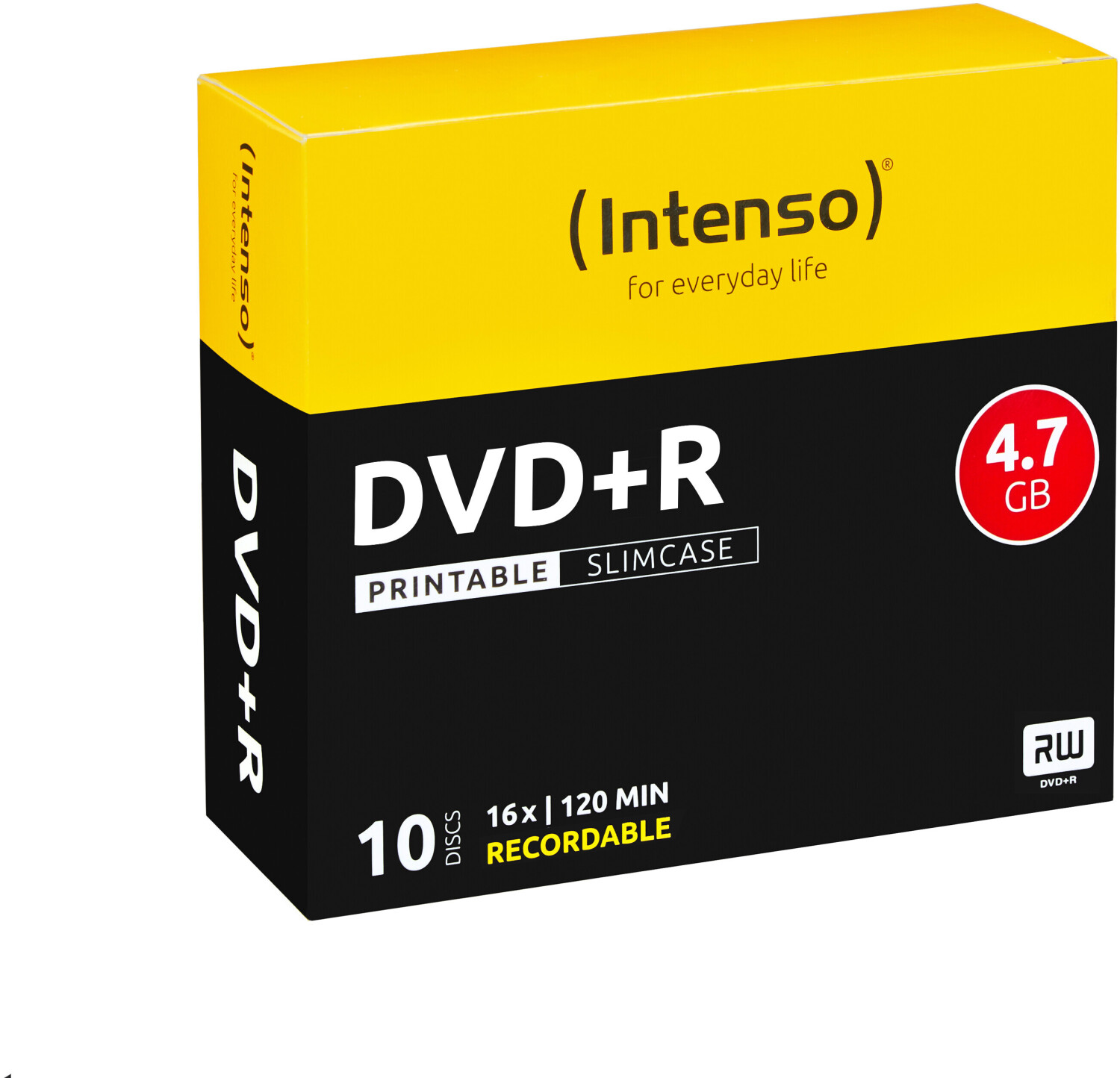 Intenso DVD+R 4,7GB 120min 16x printable 10pk Slim Case