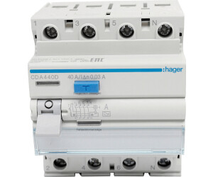 HAGER Fehlerstrom-Schutzschalter CDA440D FI mit 40A 4-polig 30mA 