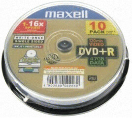 Maxell DVD+R 4,7GB 120min 16x printable 25pk Spindle