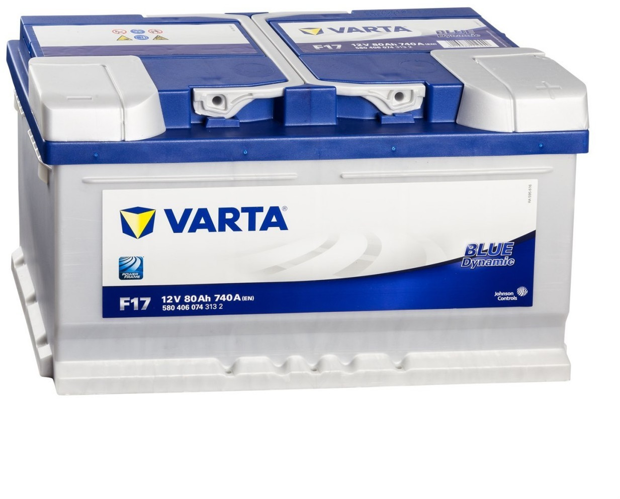 Neue Varta Autobatterie im Motorraum eines älteren PKW, München