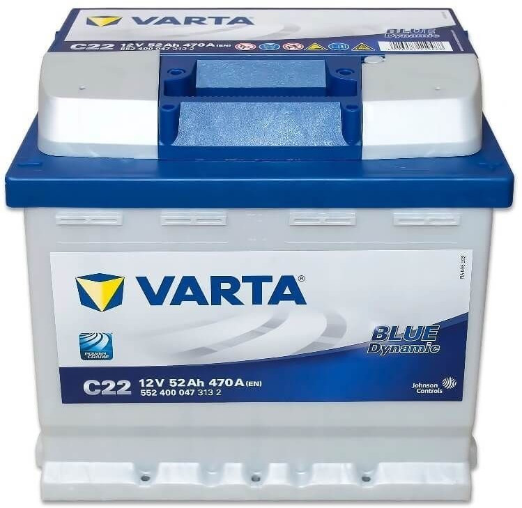 Varta Blue Dynamic C22 Heavy Duty 012 Car Battery 12V 52AH 470A 4 Year  Warranty 