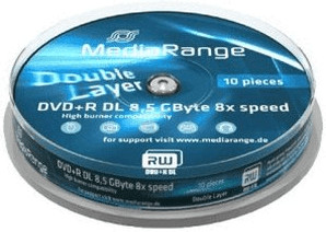 MediaRange DVD+R DL 8,5GB 240min 8x 10pk Spindle