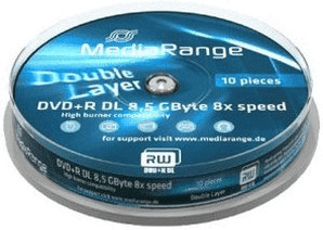 MediaRange DVD+R DL 8,5GO 240min 8x cake box de 10 pièces