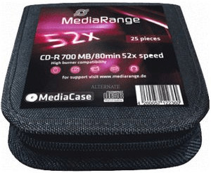 MediaRange CD-R 700MO 80min 52x pochette de transport de 25 pièces