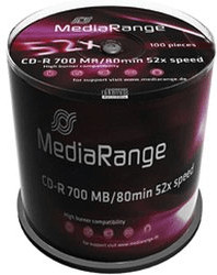 MediaRange CD-R 700MO 80min 52x cake box de 100 pièces