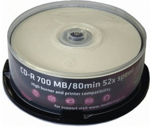 MediaRange CD-R 700MO 80min 52x imprimable cake box de 25 pièces