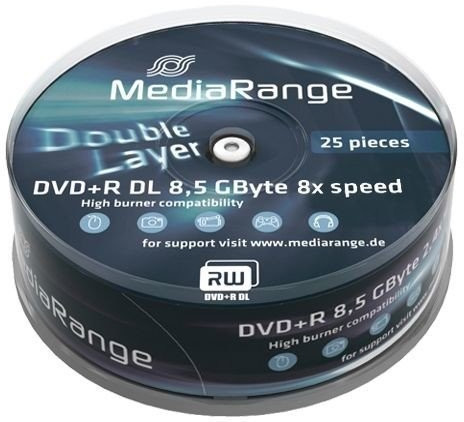 MediaRange DVD+R DL 8,5GB 240min 8x 25pk Spindle