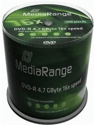 MediaRange DVD-R 4,7GB 120min 16x 100pk Spindle