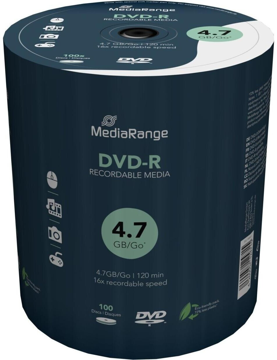 MediaRange DVD-R 4,7GB 120min 16x 100pk Spindle