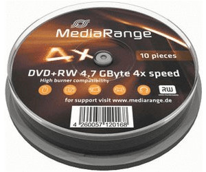 MediaRange DVD+RW 4,7GB 120min 4x 10pk Spindle