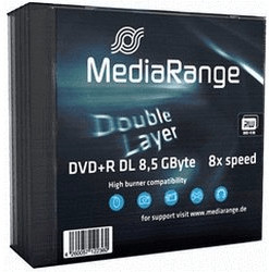 MediaRange DVD+R DL 8,5GO 240min 8x boîtier slim de 5 pièces