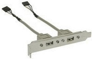 InLine Slot bracket, 2x USB 2.0 A female to 2x 5pin internal plug, 15cm (33390)