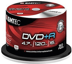 Emtec DVD+R 4,7GO 120min 16x cake box de 50 pièces