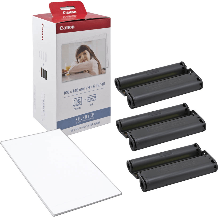 CANON RP-108 - Kit Papier et Encre pour imprimante photo Selphy - 108  Feuilles 10x15cm