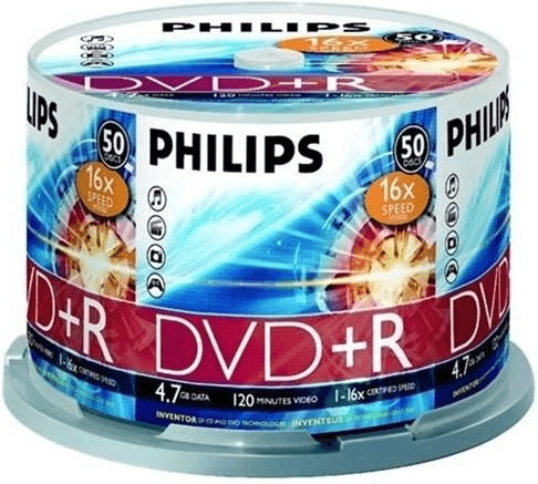 Philips DVD+R 4,7GO 120min 16x cake box de 50 pièces