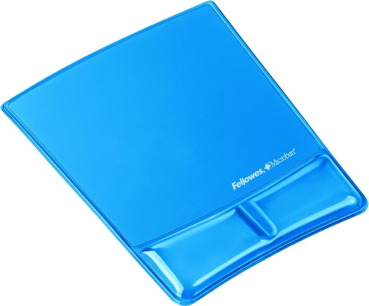Tapis de souris avec repose-poignet Crystal Gel - 20 x 22 cm - bleu