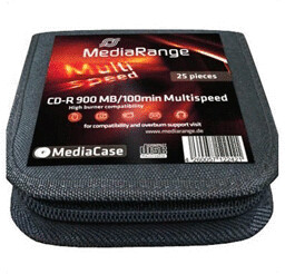 MediaRange CD-R 900MO 100min Multispeed pochette de transport de 25 pièces