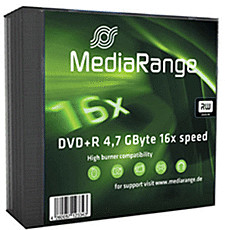 MediaRange DVD+R 4,7GO 120min 16x boîtier slim de 5 pièces