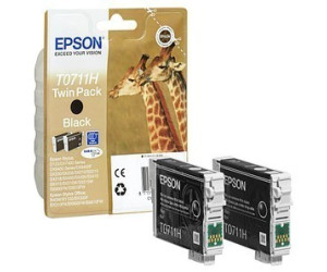 Epson Originali T0711H Nero ad Alta Capacità Cartuccia di inchiostro Twin Pack 