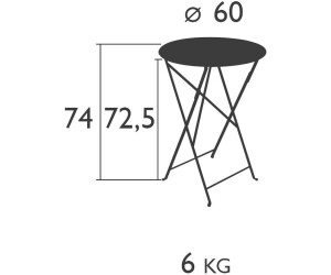 fermob table ronde pliante bistro 60 cm au meilleur prix sur idealo fr