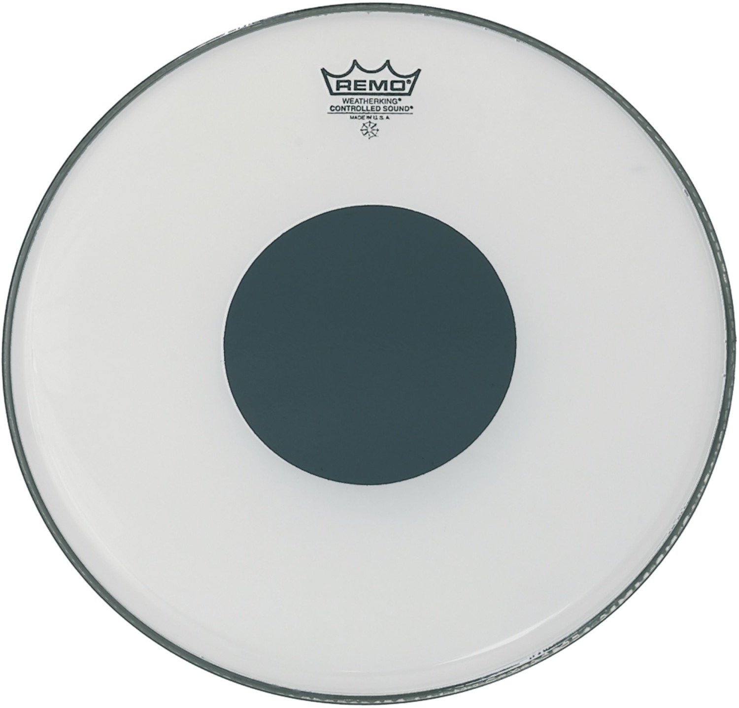 REMO Smooth White Controlled Sound Black Dot 8"