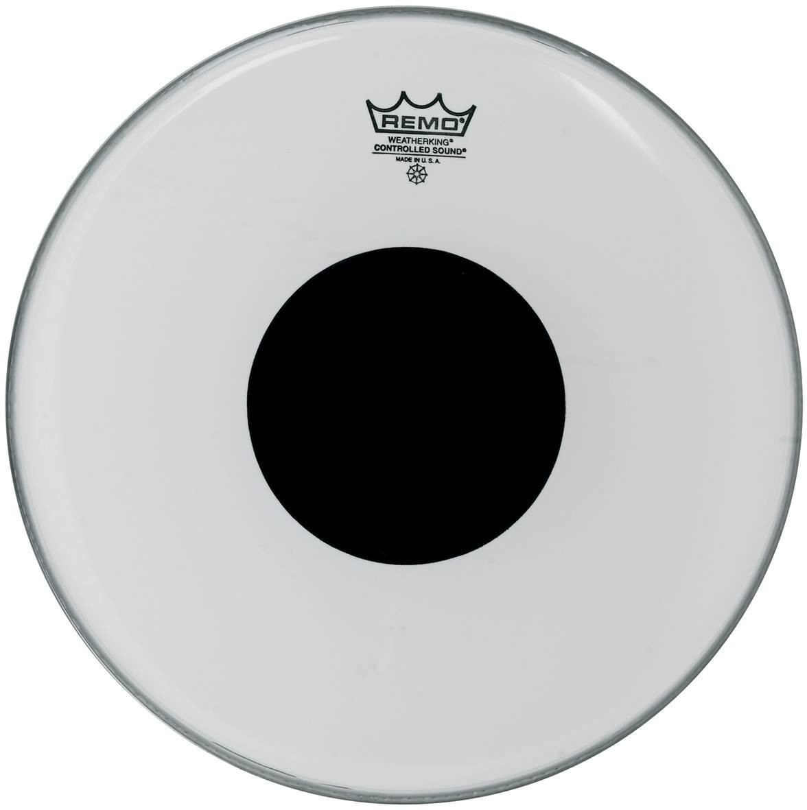 REMO Smooth White Controlled Sound Bassdrum Black Dot 22