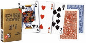 Modiano Golden Trophy Cartes plastique rouge - Index : 4/regular