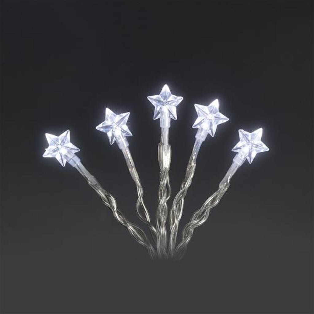 Konstsmide 20 White LED Star Fairy Lights