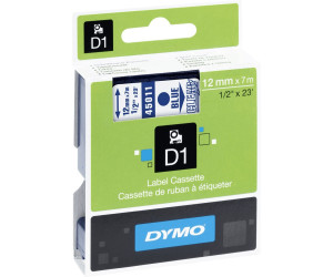 Schriftband blau auf transparent 12mm//7m Dymo D1-Band