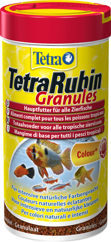 Tetra TetraRubin Granules pour poissons tropicaux activateurs de couleurs au quotidien (250 ml)