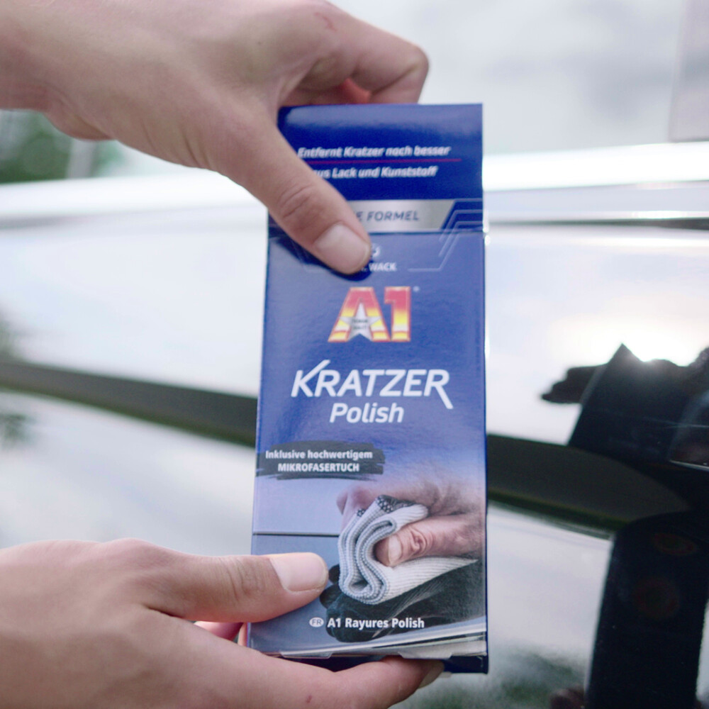 Dr. Wack – A1 Kratzer Polish – NEUE FORMEL 50 ml inkl. Mikrofasertuch  Auto-Politur zur Entfernung von Feinkratzern für Lack & Kunststoffe  geeignet