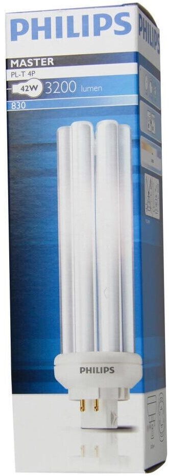 Philips PL-T Alto 42W 4-Pin CFL Bulbs - Case Of 10, 3500K Warm White, GX24q-4 Base