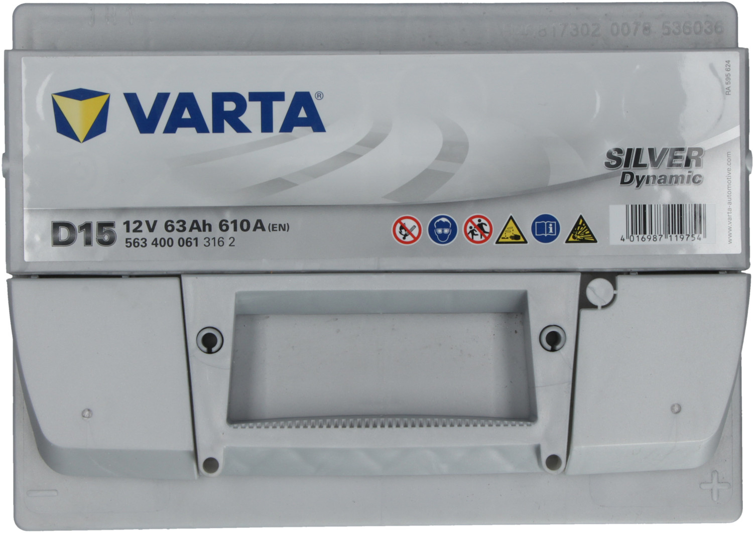 BATTERIE VARTA SILVER dynamic 12 V 63A + A DROITE