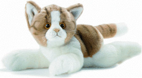 Anima Chat couché roux / blanc 30 cm