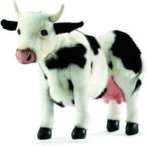 Anima Vache debout noire et blanche 35 cm