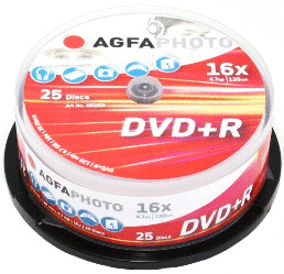 AgfaPhoto DVD+R 4,7GB 120min 16x 25pk Spindle