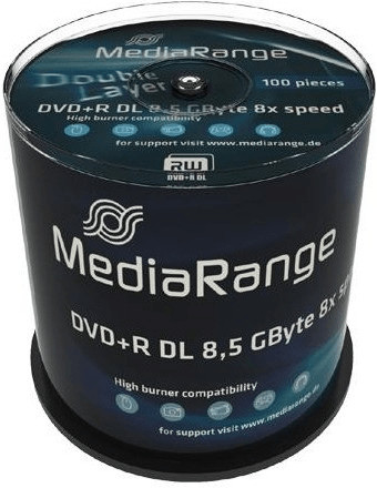 MediaRange DVD+R DL 8,5GO 240min 8x cake box de 100 pièces