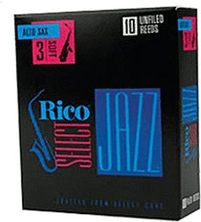 Rico Reeds Select Jazz Unfiled Reeds Alto Saxophone, Box of 10