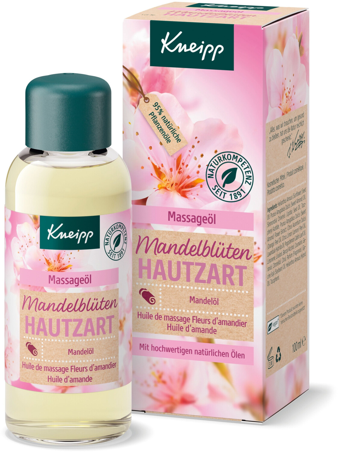 Kneipp Huile de massage dermatologique à la fleur d'amandier (100 ml)