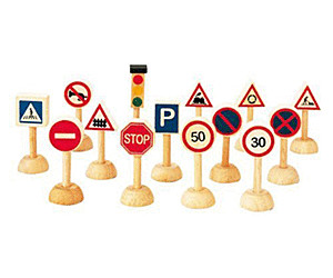 Plan Toys PlanCity - Set of Traffic Signs & Lights